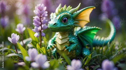 Enchanted Flower Dragon in Grass