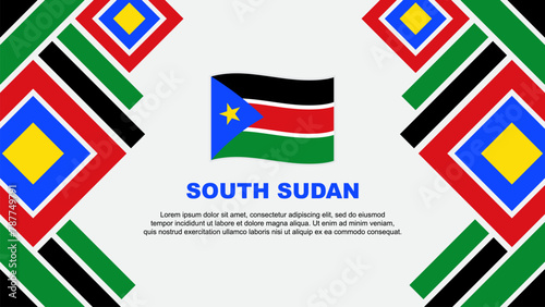South Sudan Flag Abstract Background Design Template. South Sudan Independence Day Banner Wallpaper Vector Illustration. South Sudan
