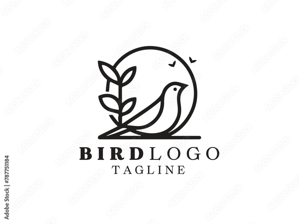 Fototapeta premium Bird Logo Design Icon Symbol Vector Template