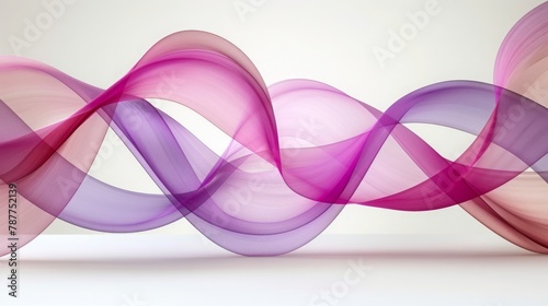 Abstract 3D Digital Waves in Pink and Purple Hues  Captured with Wide-Angle Lens and High-Key Film for Enhanced Depth and Texture