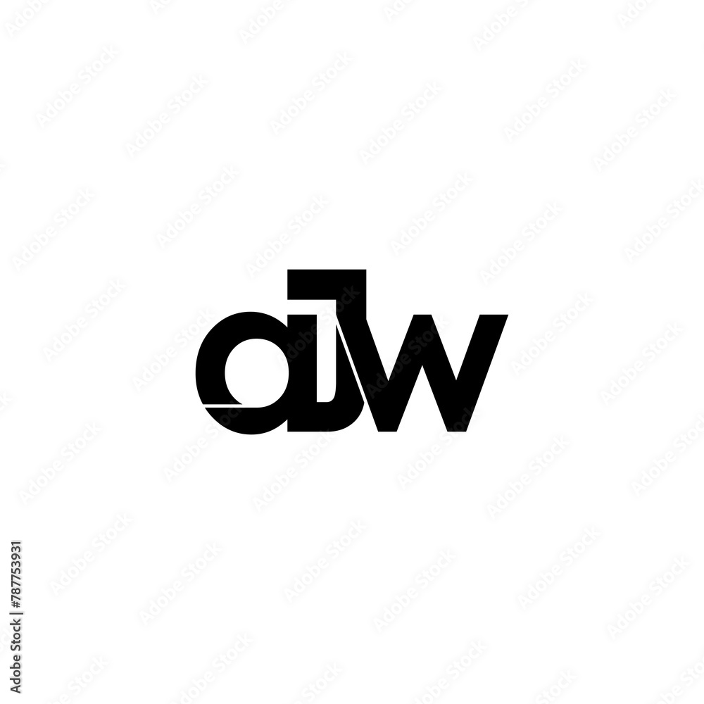 ajw lettering initial monogram logo design