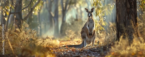 Kangaroo in Australian woodland photo