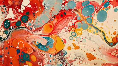 turkish ebru water marbling art paper, Generate AI.