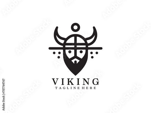 Viking Logo Design Icon Symbol Vector Template photo