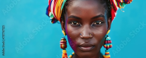 An African Women with colorful hairstyle