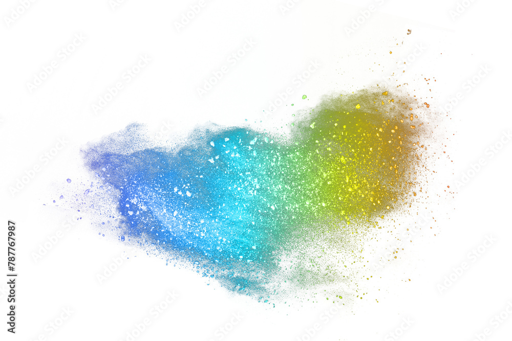 Colorful powder explosion. Colored cloud. Colorful dust explode. Paint Holi.