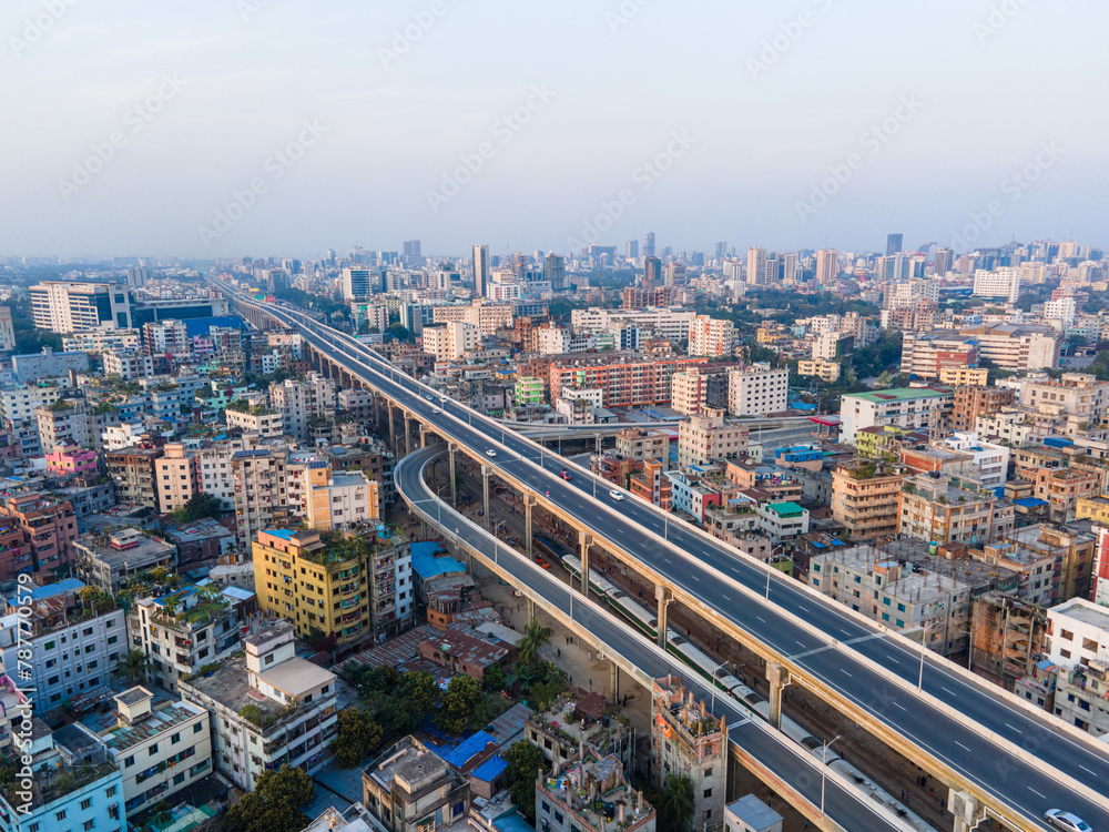 Dhaka Cityscape. Aerial View of Dhaka City Bangladesh. Aerial View Skyline of Dhaka