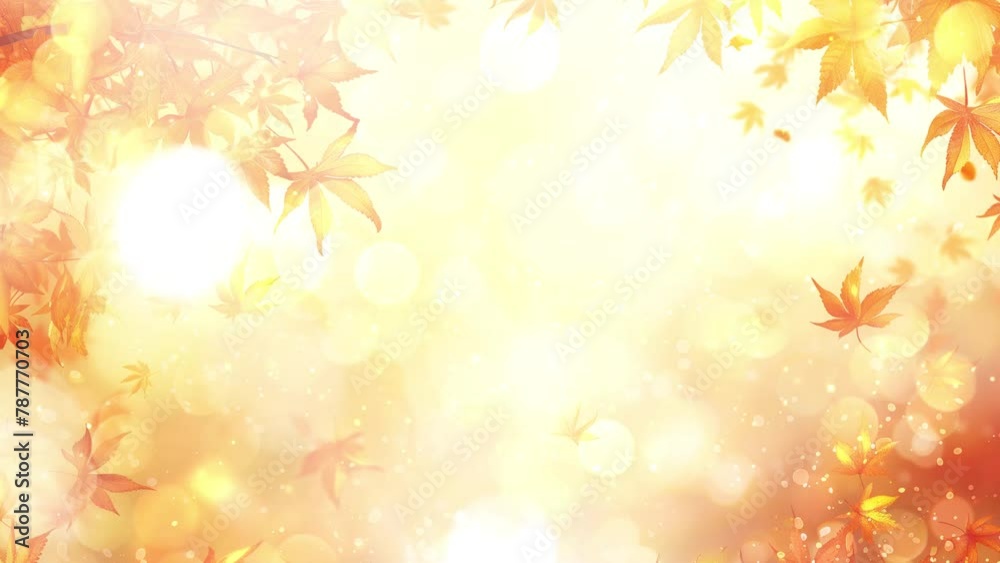 orange fall leaves autumn natural background with sunlights. seamless looping overlay 4k virtual video animation background orange fall leaves autumn natural background with sunlights. seamless looping overlay 4k virtual video animation background