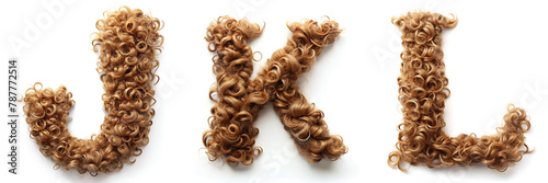 Letters J, K, L. Curly Hair Alphabet: Natural and Spiraled Lettering