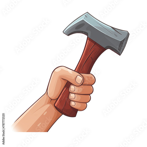 hand with hammer