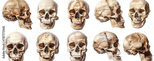 Set of human skull cut out #787773565