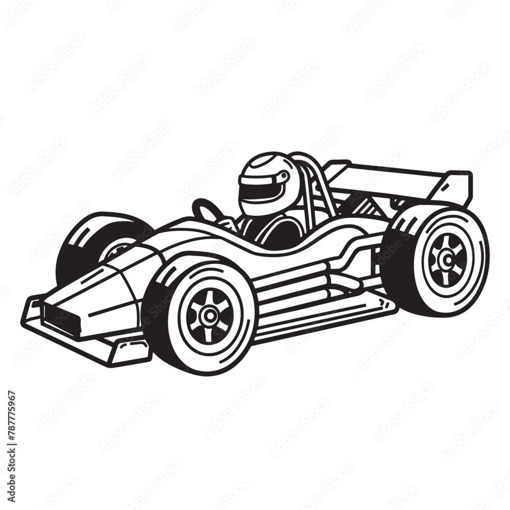 Go-kart With driver clipart vector illustration Go-kart With driver clipart vector illustration