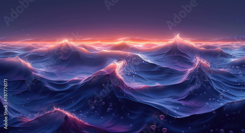 Wallpaper Mural Waves in the Ocean at Sunset Torontodigital.ca