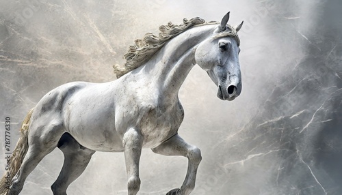 white horse in the dark  wallpaper Horse artistic marble effect illustration sculpture picture