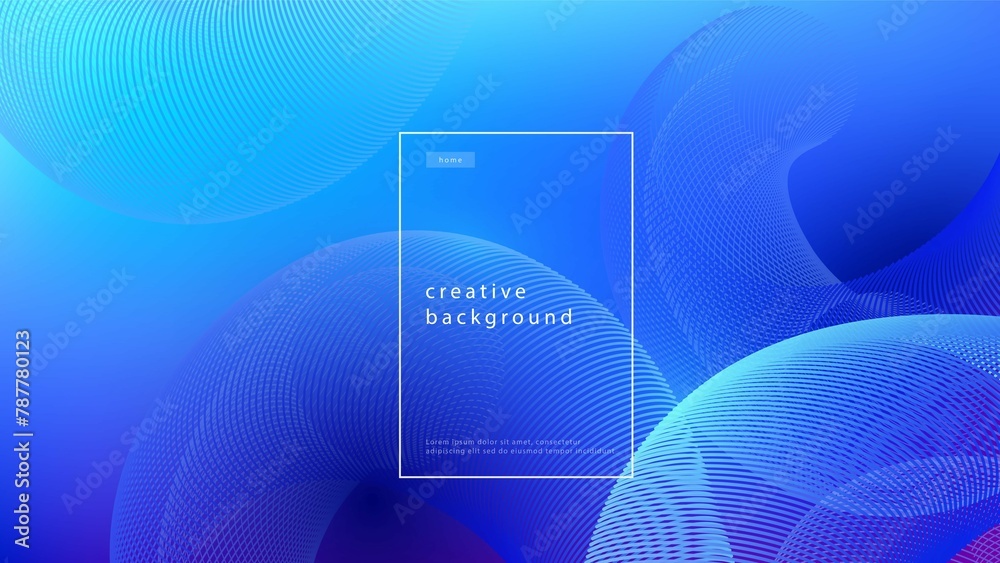Abstract Background Blue Design Fluid Flow Gradient With Geometric Lines Light Effect Motion Minimal