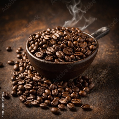 Fragrant coffee beans in a bowl
