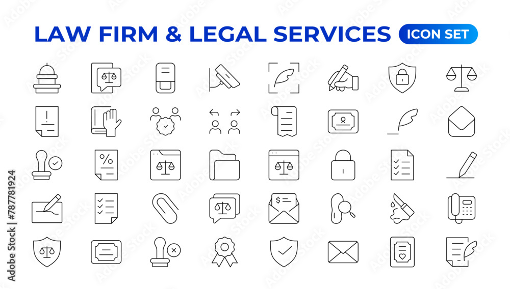 legal outline icon set such as thin line divorce, protection law, diploy, law enforcement, firm, police badge, services icons for report, presentation, diagram.Simple elegant collection , justice set. legal outline icon set such as thin line divorce, protection law, diploy, law enforcement, firm, police badge, services icons for report, presentation, diagram.Simple elegant collection , justice set.
