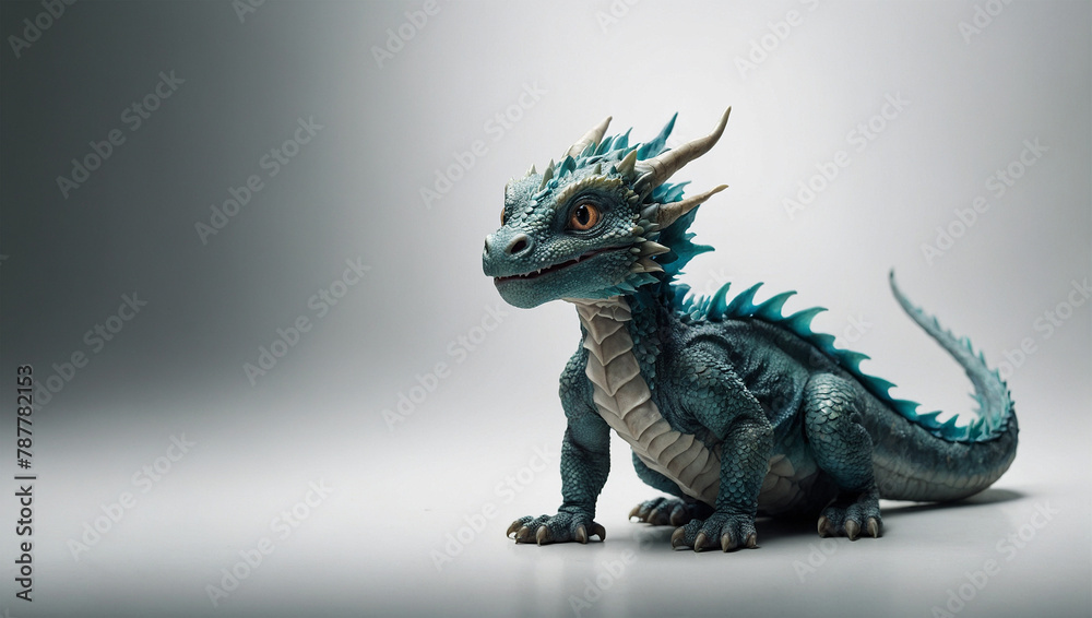 Obraz premium baby dragon posing on white background 32