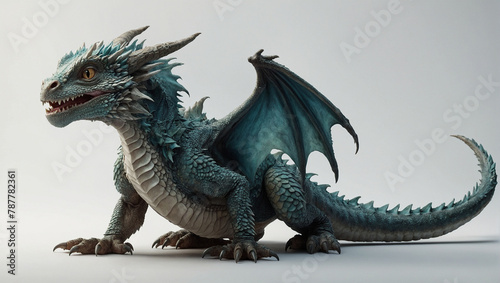 baby dragon posing on white background 26