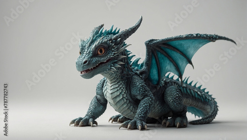 baby dragon posing on white background 13