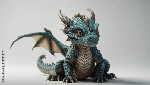 baby dragon posing on white background 8