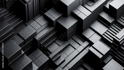 modern black 3d block background