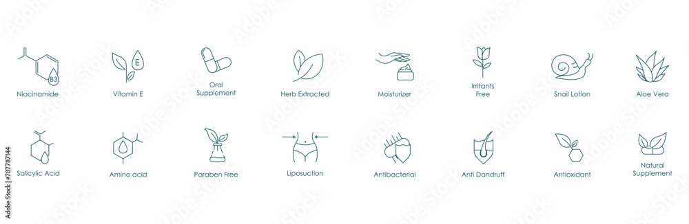 Radiant Revival: A Comprehensive Vector Icon Collection for Holistic Skincare Enthusiasts