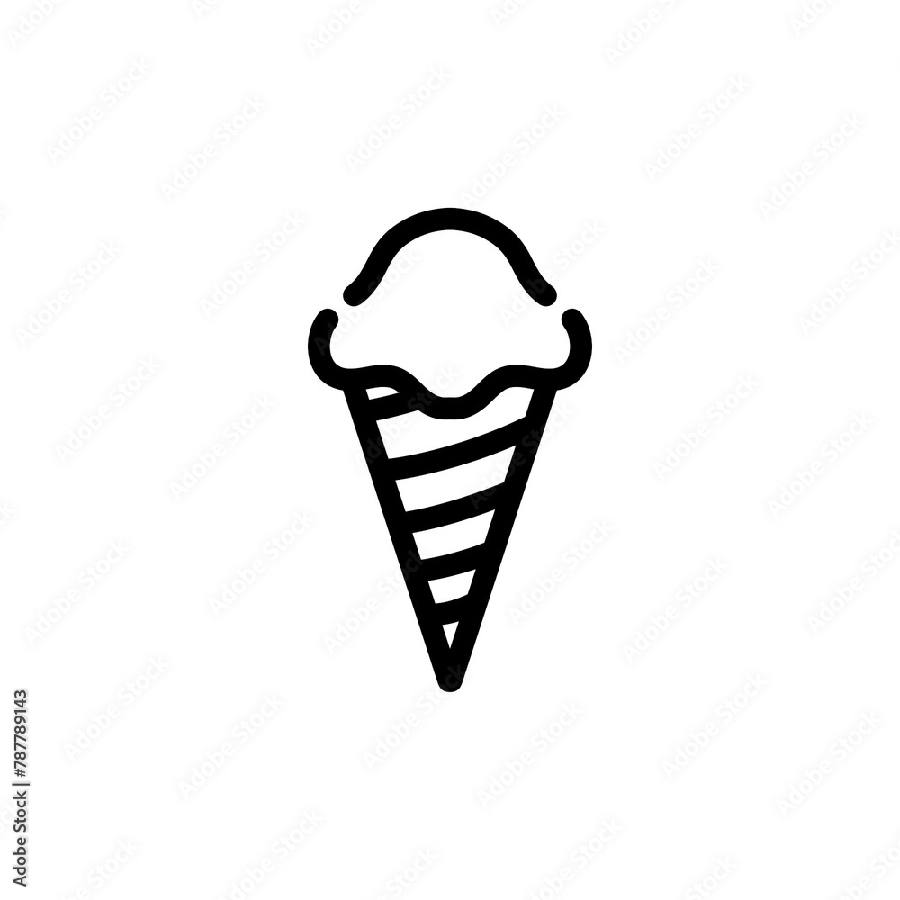 Ice cream cone icon isolated on white background Ice cream cone icon isolated on white background