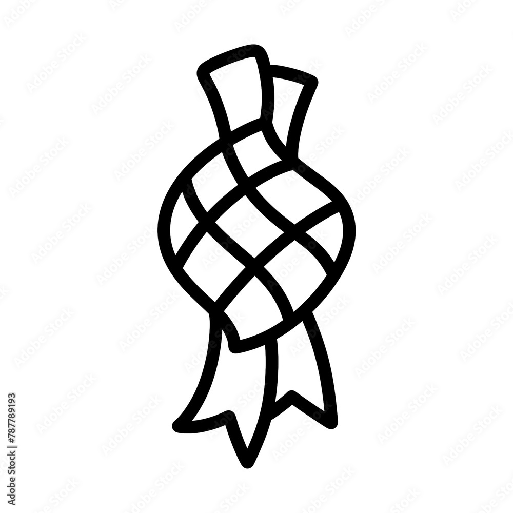 Ketupat icon isolated on white background 