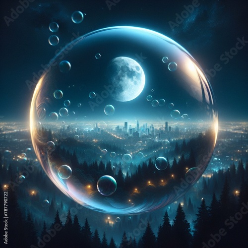 Moon in the bubble (Generative AI)