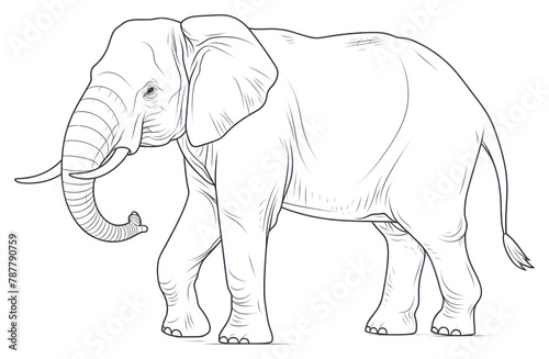 PNG Elephant sketch wildlife drawing.