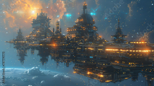 Orbiting Outpost: Space Station Around Distant Planet