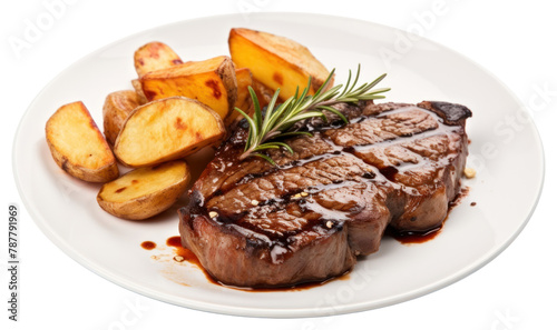 PNG Grilled beef steak plate food meat. AI generated Image by rawpixel.