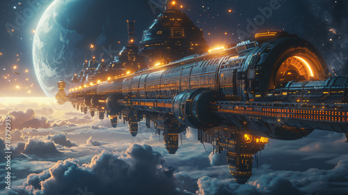 Orbiting Outpost: Space Station Around Distant Planet