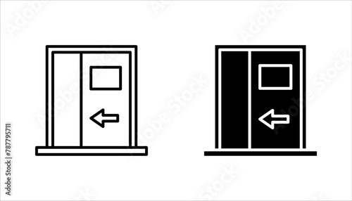 sliding door icon set. sliding door sign. vector illustration on white background.