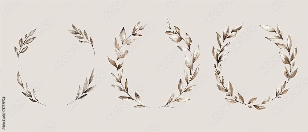 a four different types of leaves arranged in a row