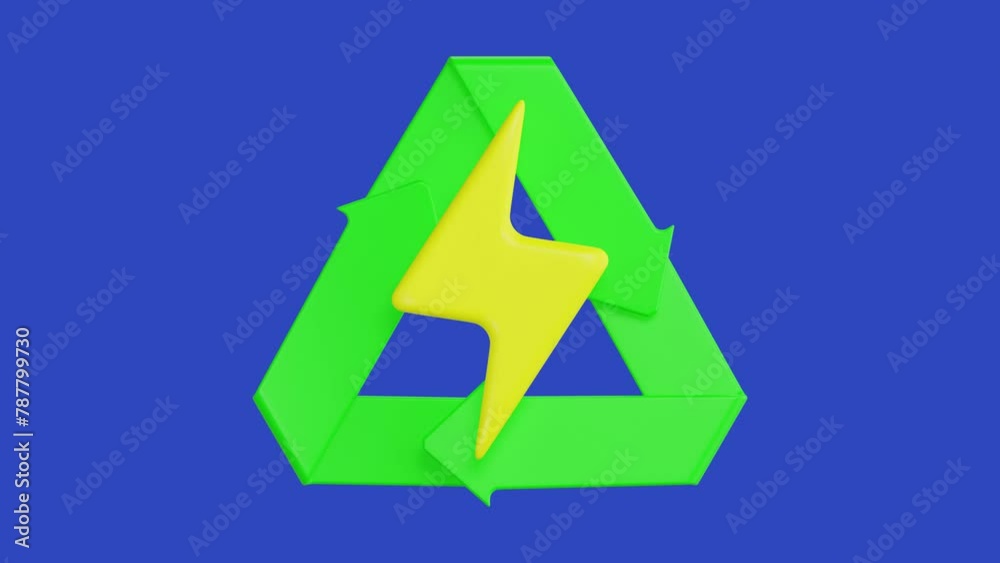 3d animation of renewable energy 3d icon with blue background, bio energy set 3d animation of renewable energy 3d icon with blue background, bio energy set