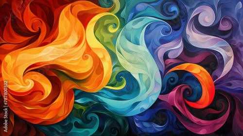 Vibrant Swirls: Abstract Painting with Bold Brushstrokes