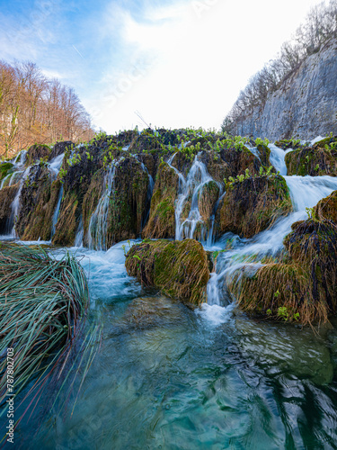The waterfalls in Plitvice Lakes National Park, Croatia.