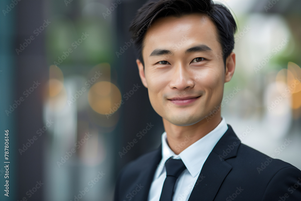Headshot portrait of asia businessman smiling. Headshot portrait of asia businessman smiling.