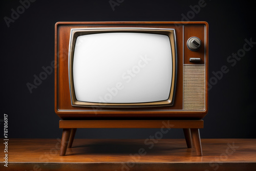 PNG vintage TV screen mockup, transparent design