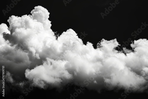 White clouds isolated on black background, clounds set on black . photo on white isolated background