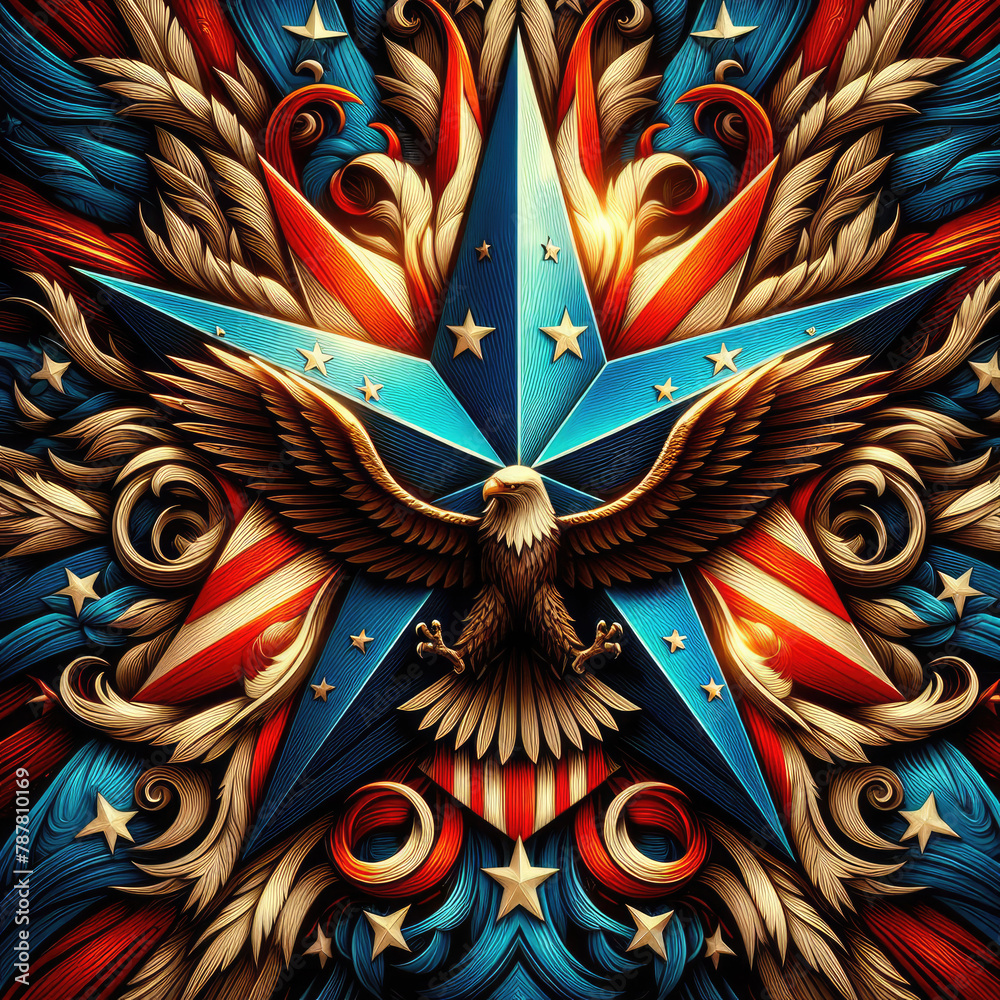 4th of July Independence Day of America logo and background 4th of July Independence Day of America logo and background