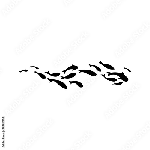 silhouette of swimming fish