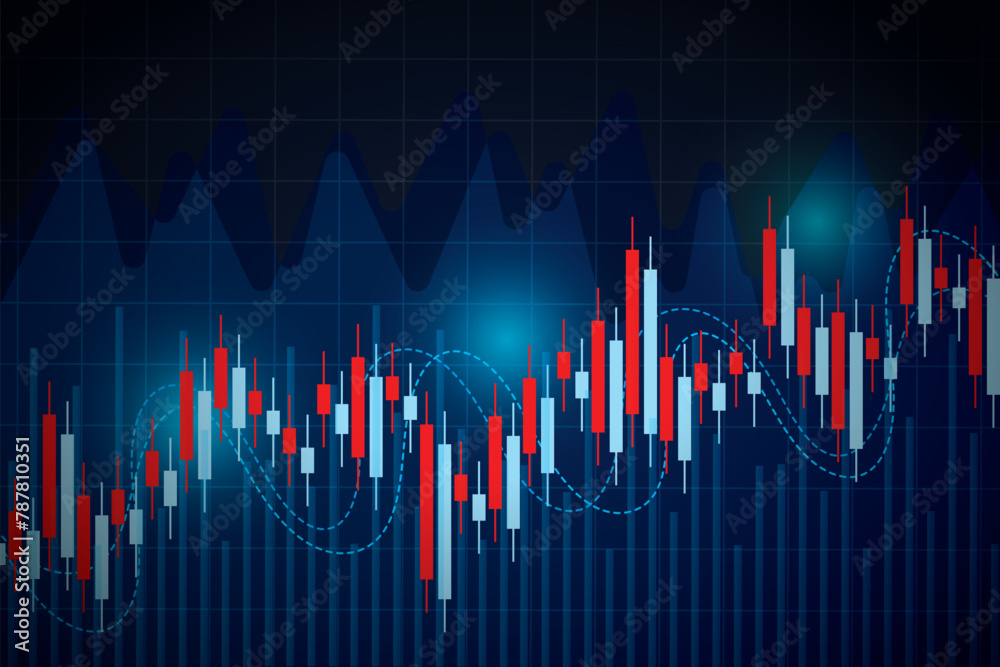 Forex and stock exchange chart vector illustration. Japanese candle stick graph of stock market trading. Finance and forex trade background Forex and stock exchange chart vector illustration. Japanese candle stick graph of stock market trading. Finance and forex trade background