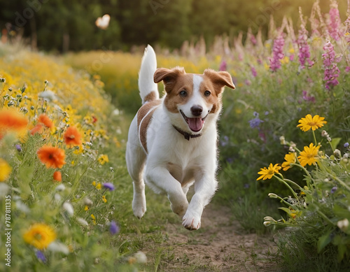 jack russell terrier running in the park