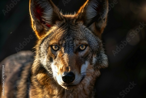 Portrait of a black-backed jackal (Canis lupus signatus) photo