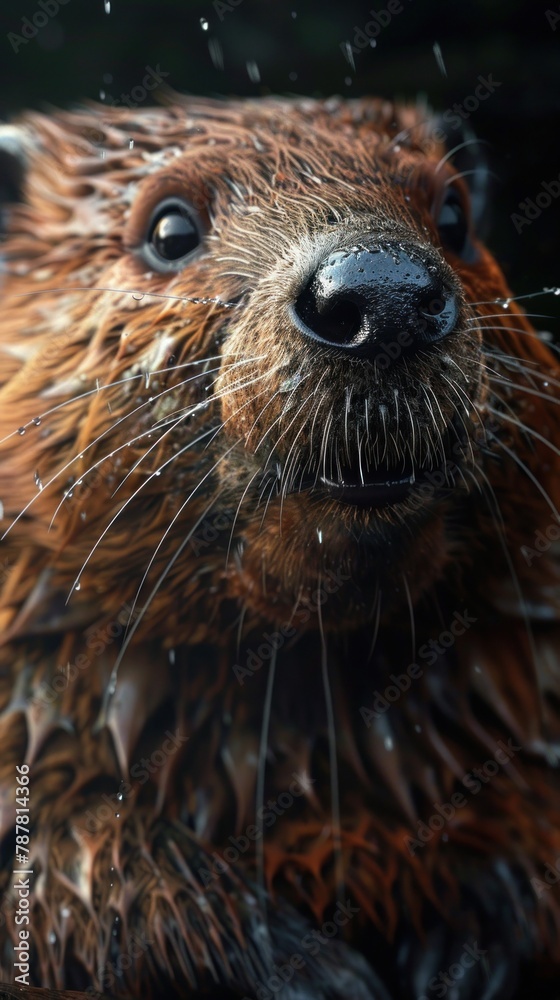 Close Up Portrait of a Beaver