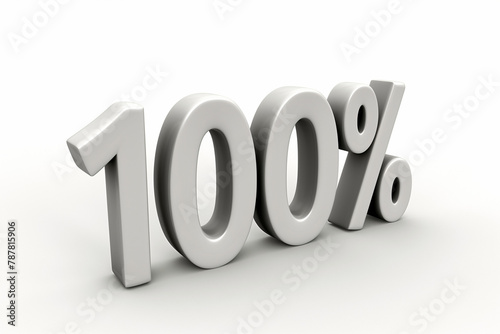 An advertisement boldly displaying "100%" is presented on a clean white background. This attention-grabbing design emphasizes full coverage or complete satisfaction, making it ideal for promotions