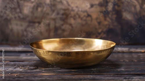 Brass plate bowl used to serve traditional homemade food dessert